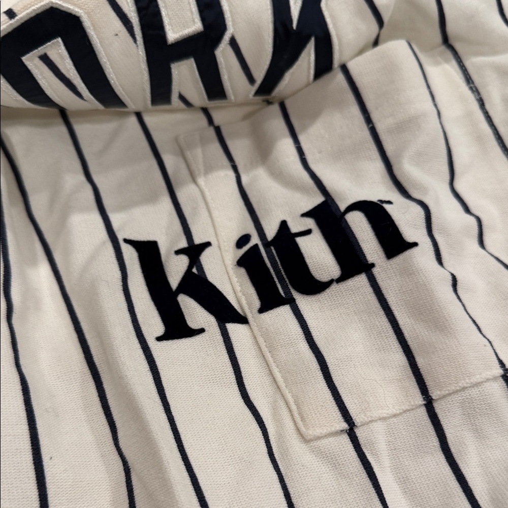 Kith x MLB NYC Yankees style Cream and Black Striped Shirt - Picture 4 of 6